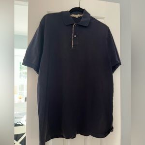 Burberry Polo Shirt - Navy - Mens Large
